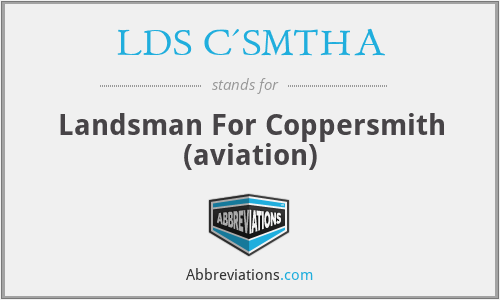 LDS C'SMTHA - Landsman For Coppersmith (aviation)